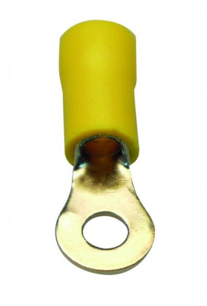 Sinuslive RKS-4.0 Ringkabelschuhe 4mm Loch / RKS-4,0, gelb: Kabeleingang 2,5mm² bis 4,0mm²