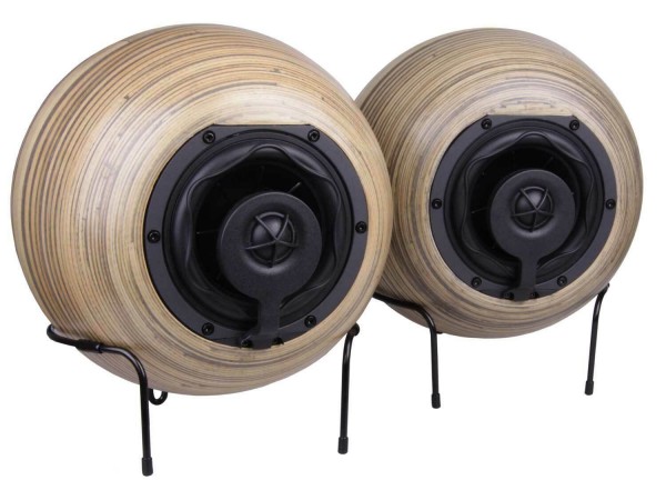 Reckhorn S-230 Koaxial Regallautsprecher Lautsprecher mit 23 cm Bambuskugelgehäuse / 2 Stück